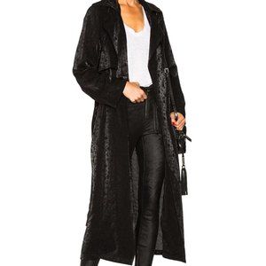 RtA Black Karina Shimmery Star Design Trench Coat M $594